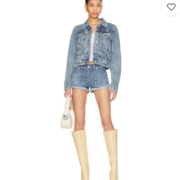 Free People We The Free Rumors Denim Jacket in Light Indigo - Picture 4 of 11